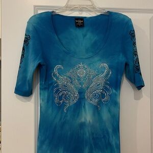 Anna Vibrant Blue Ribbed Top